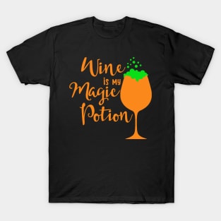 Wine Is My Magic Potion funny Halloween drinking party Shirt T-Shirt